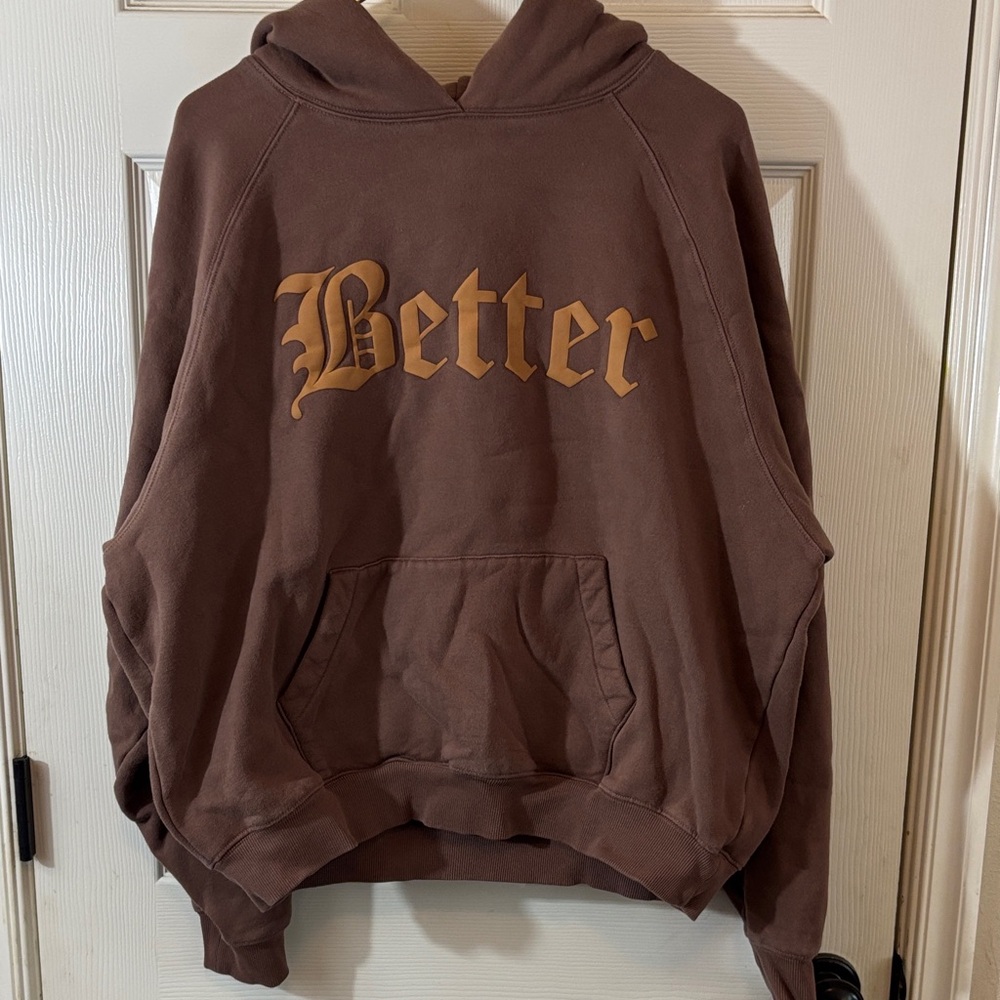 Men's Brown Hoodie get better today “Better”